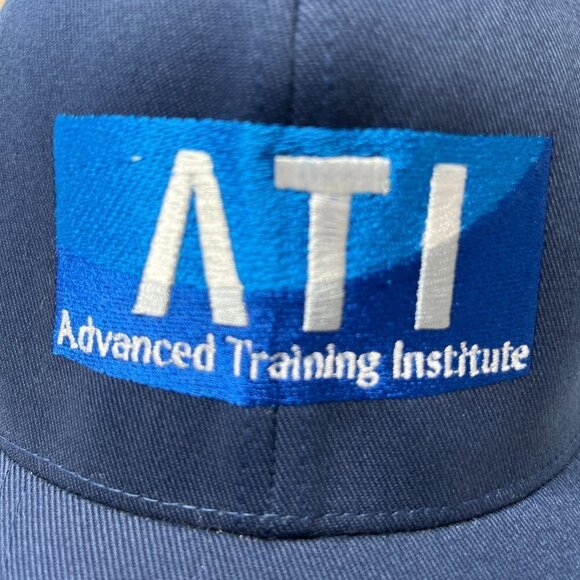 Advanced Training Institue Hat Cap Fitted SM Adult Blue Flex Fit Logo Mens - Picture 4 of 8